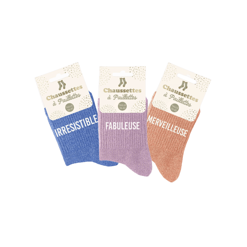 trio chaussettes a paillettes