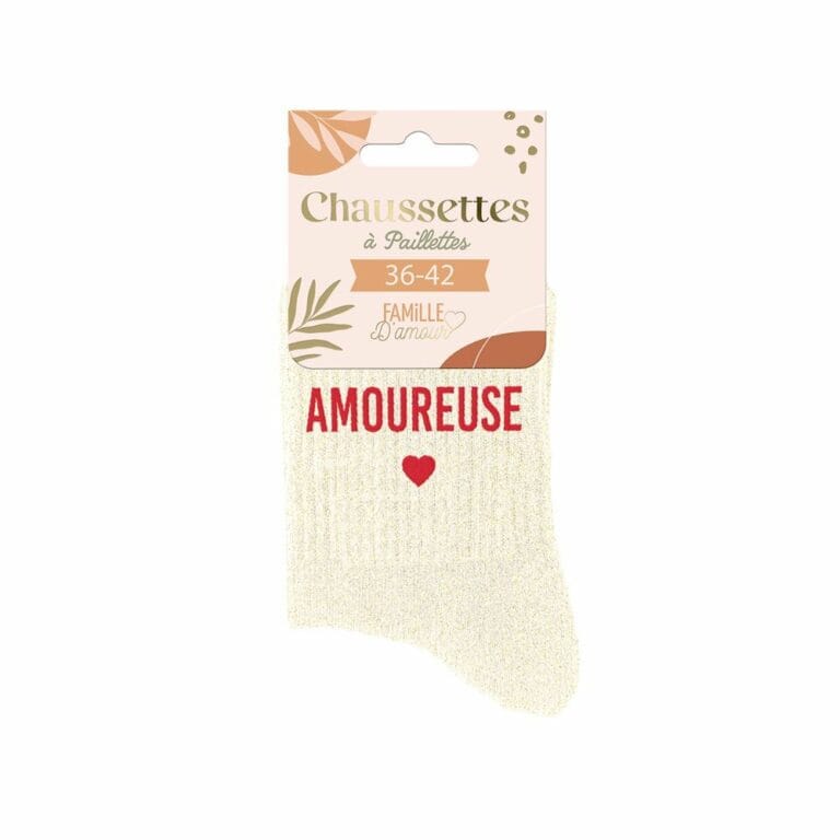 chaussettes a paillettes amoureuse