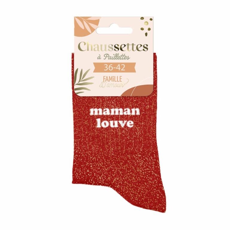 chaussettes a paillettes maman louve