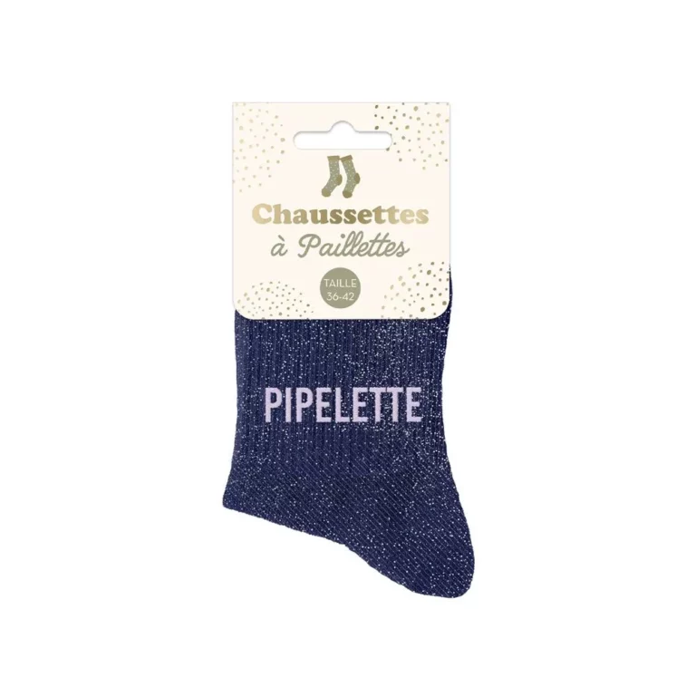 chaussette pipelette bleu
